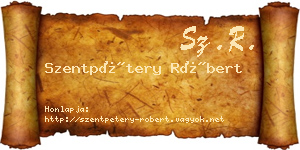 Szentpétery Róbert névjegykártya