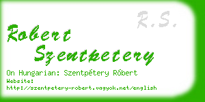 robert szentpetery business card